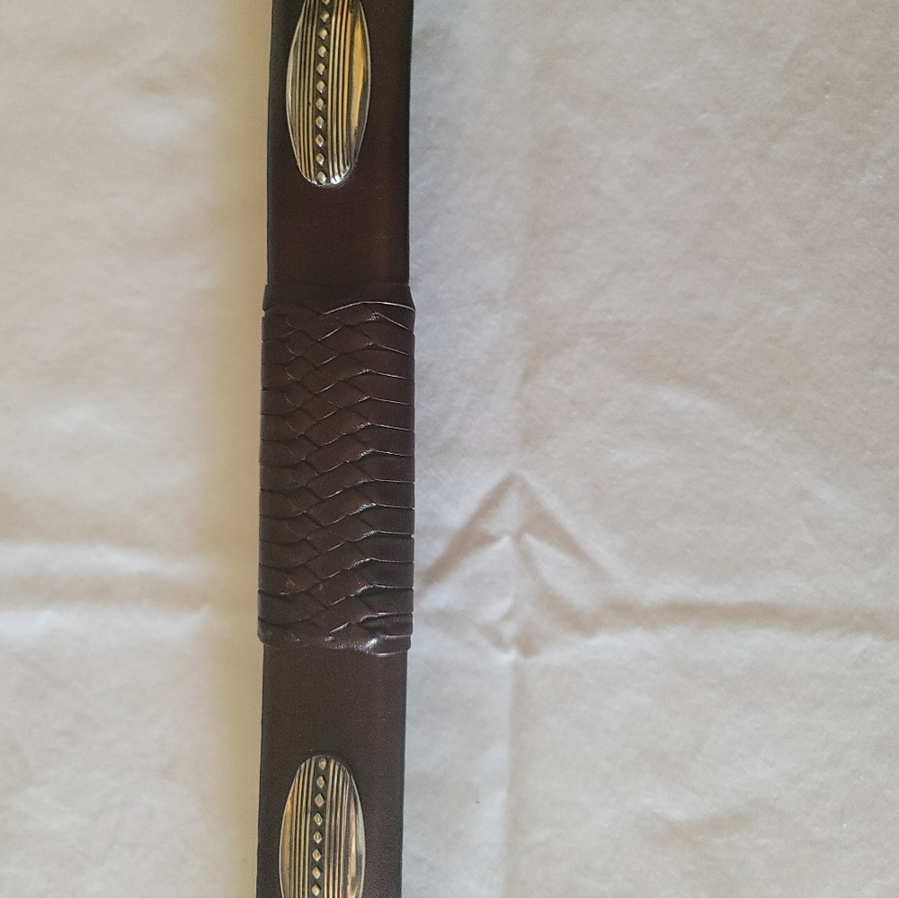 Brighton Brown Leather Belt with Silver Buckle - 36 - Picture 5 of 7